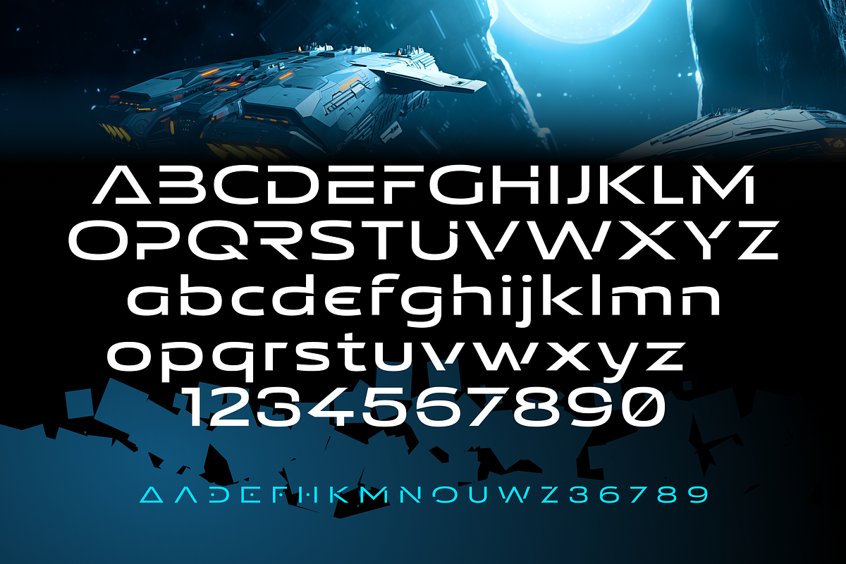 Stellar font family Exelancer Extra, a Sans Serif Font by popskraft (Photo 6 of 10)