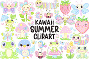 Kawaii Summer Clipart, an Illustration by SinaCreation (Thumbnail 1 of 9)