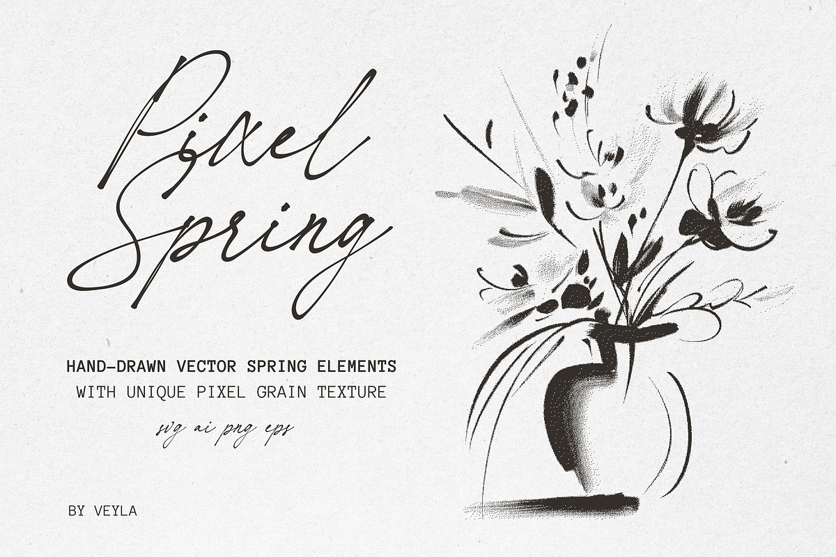 Pixel Spring: 120 Elements Pack, a Decorative Illustration by Veyla (Photo 2 of 16)