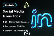 Neo Social | Social Media 3D Icons, an Object 3D Model by Iqonic Design (Thumbnail 1 of 8)