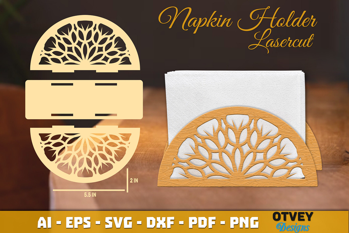 Mandala Napkin Holder Lasercut BUNDL, a Graphic by OTVEY DESIGN (Photo 11 of 13)