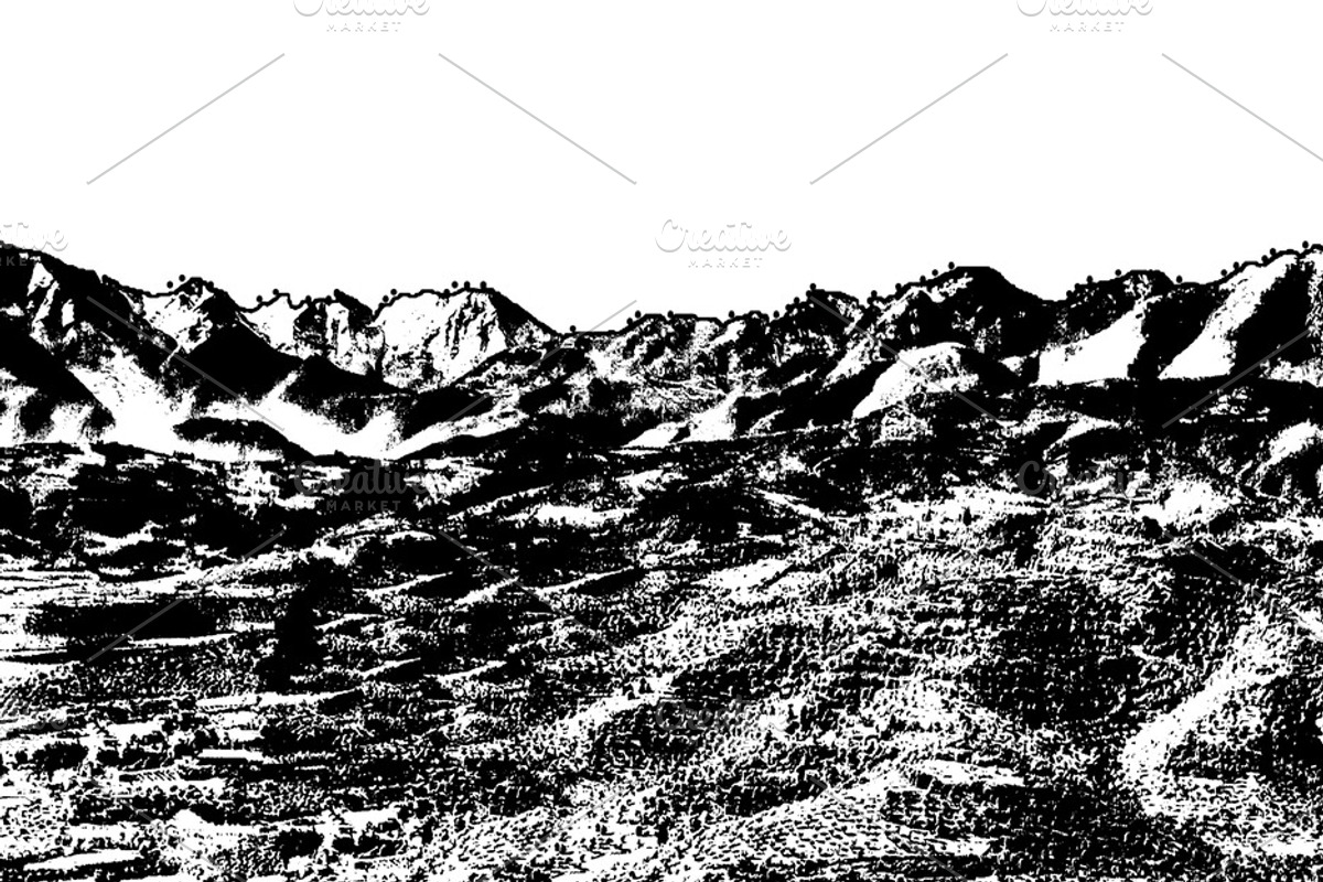 Panoramic mountain range isolated graphic, a Background Graphic by DanFLCreativo