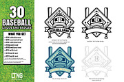 30 Baseball logos and badges, an Object Graphic by LTNG STUDIO (Thumbnail 2 of 5)