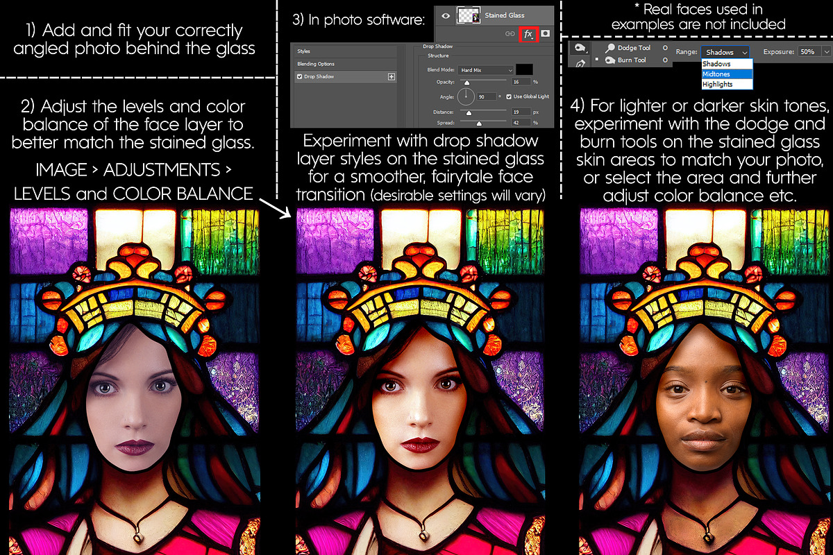 Stained Glass Princess Overlays, an Illustration by Paper Element (Photo 4 of 4)