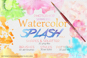 Watercolor Splash Design Elements PS