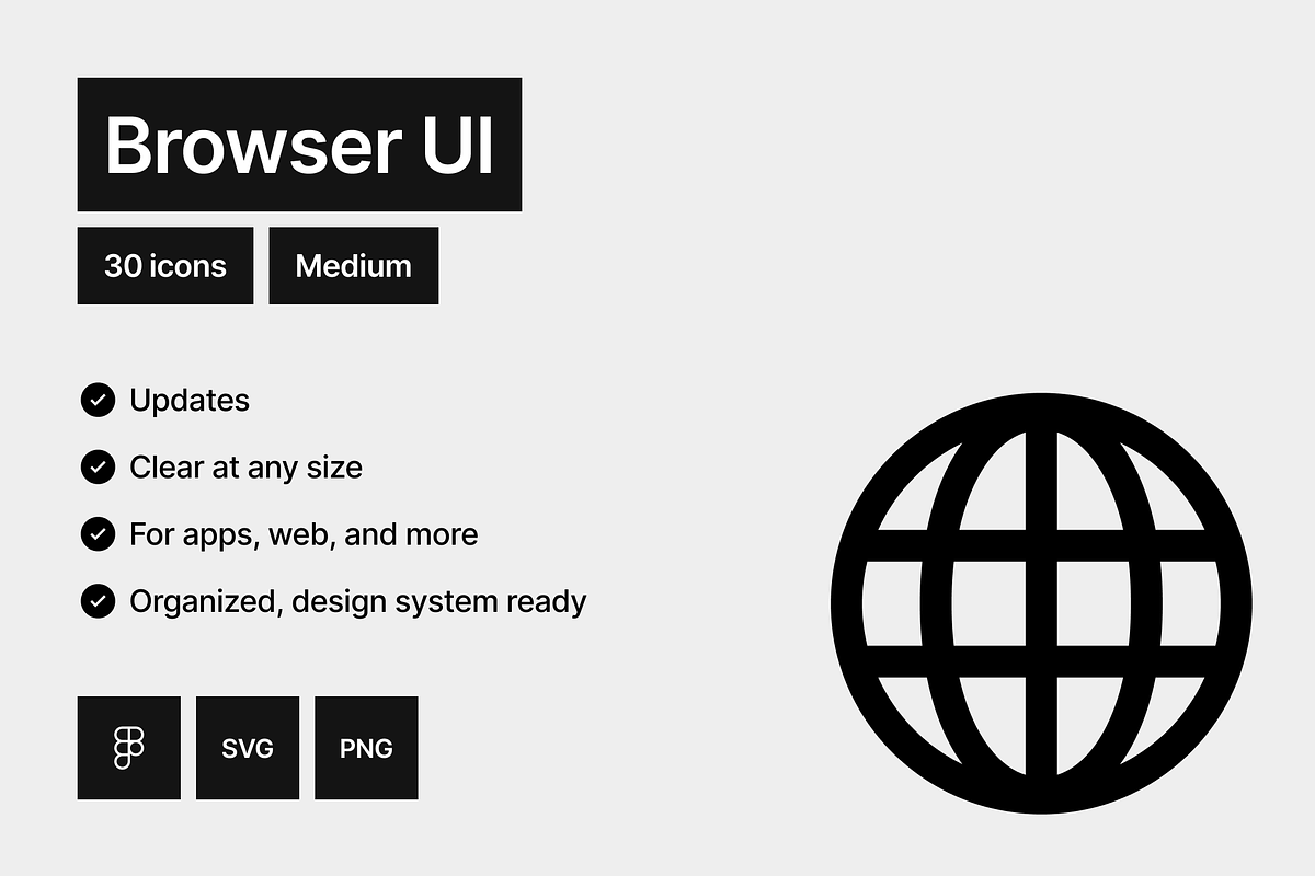 Browser UI Medium - 30 icons, an Outline Icon by Pictomate (Photo 2 of 7)