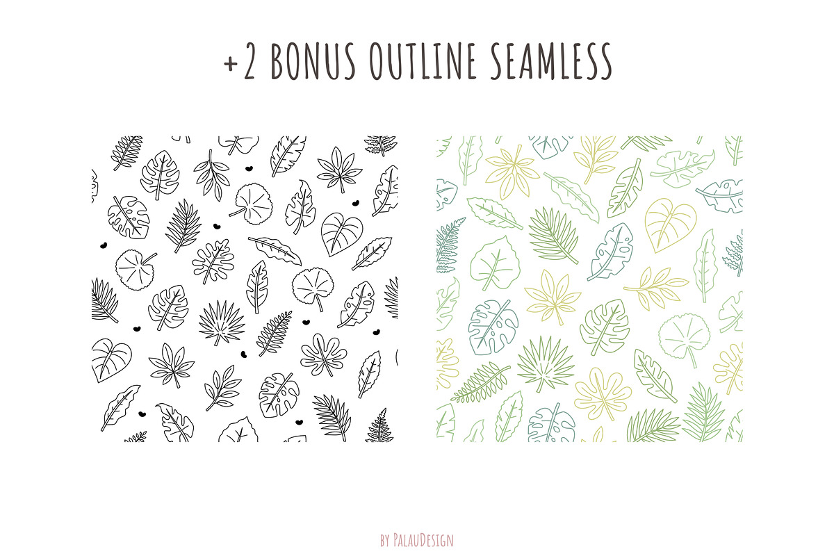 Leaf Seamless Patterns, a Pattern Graphic by Palau (Photo 7 of 9)