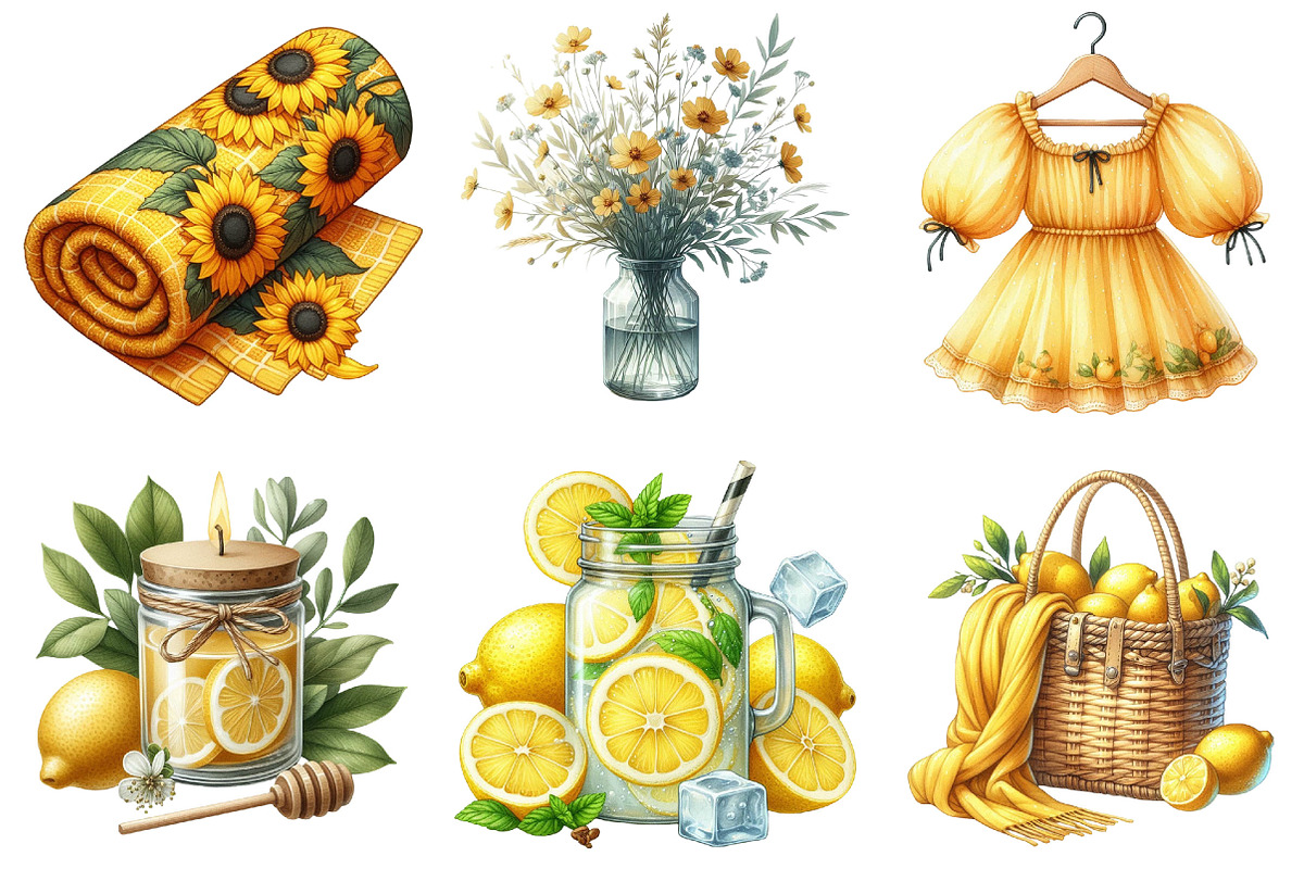 Cozy Yellow Summer Clipart, an Illustration by Pixels.Craft (Photo 5 of 10)