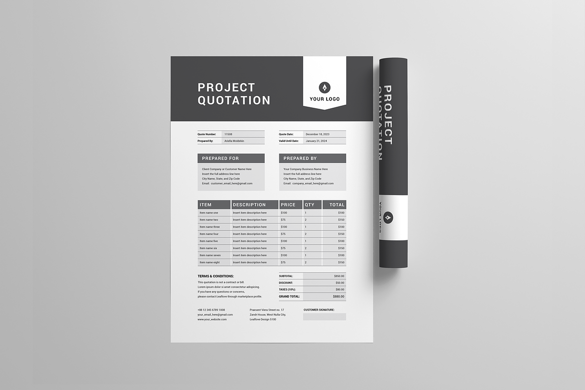 Project Quotation, a Stationery Template by Leaflove (Photo 4 of 5)