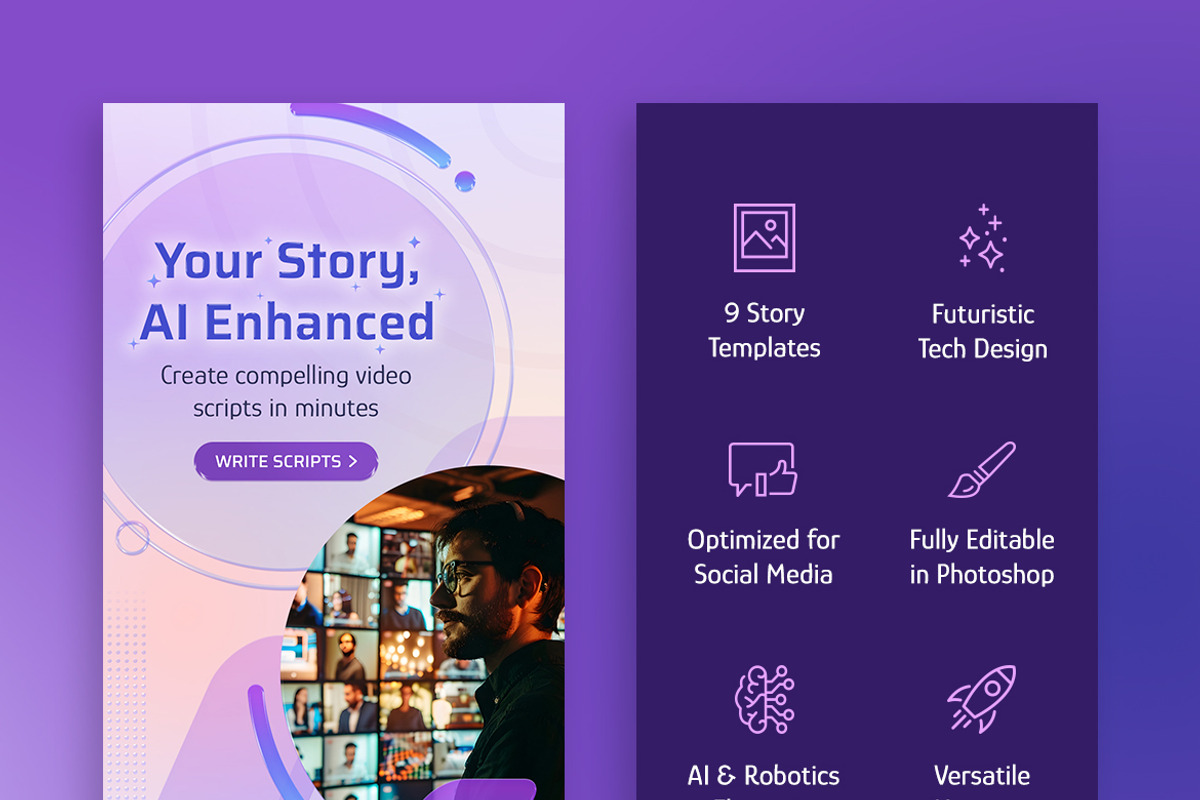 Artificial Intelligence Stories, a Social Media Template by Brandify Studio (Photo 6 of 6)