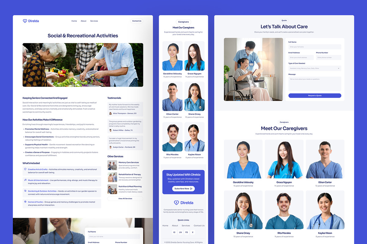 Senior Nursing Care Website UI Figma, an UI Kit Template by peterdraw (Photo 3 of 7)