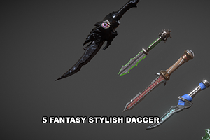 5 Fantasy Stylish Dagger -PBR-