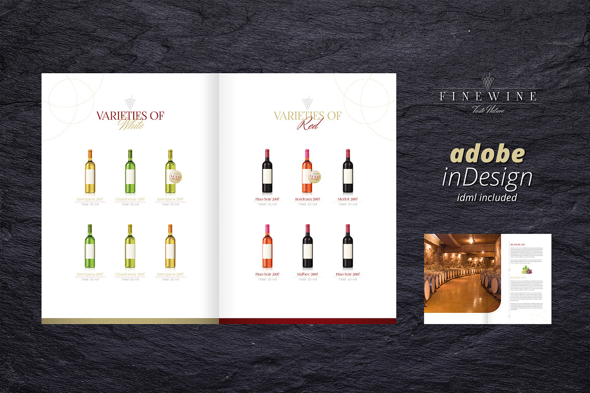 Fine Wine Vol. 1 Brochure, a Brochure Template by easytemplates.store (Photo 3 of 5)