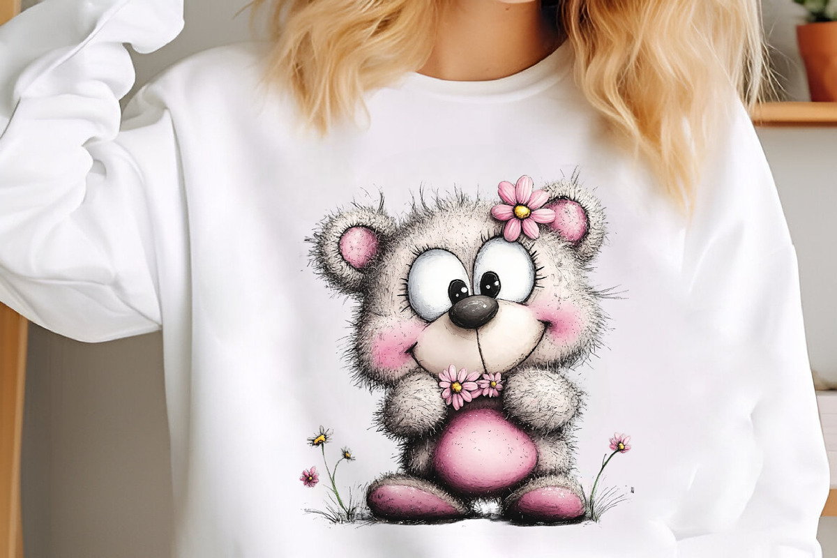 Whimsical Spring Teddy Bear Clipart, an Animal Illustration by designcity5 (Photo 4 of 5)