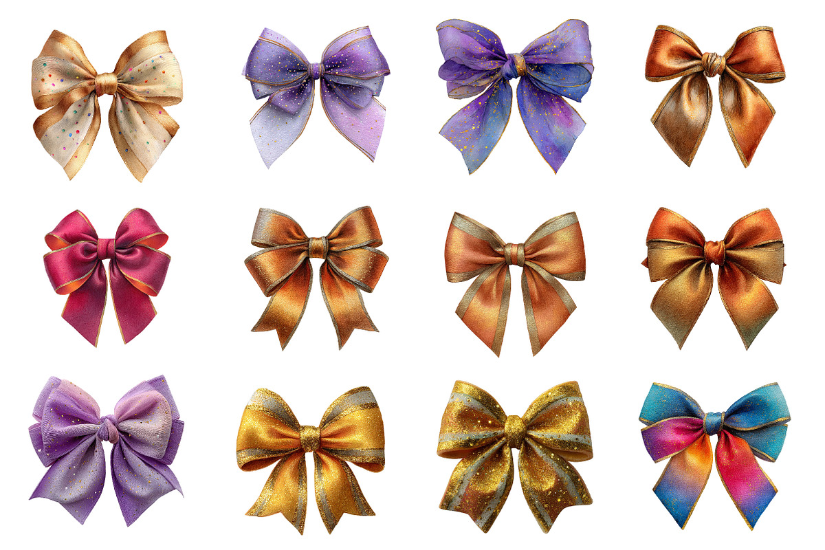 Watercolor New year Bow clipart, an Illustration by Designworld (Photo 4 of 5)