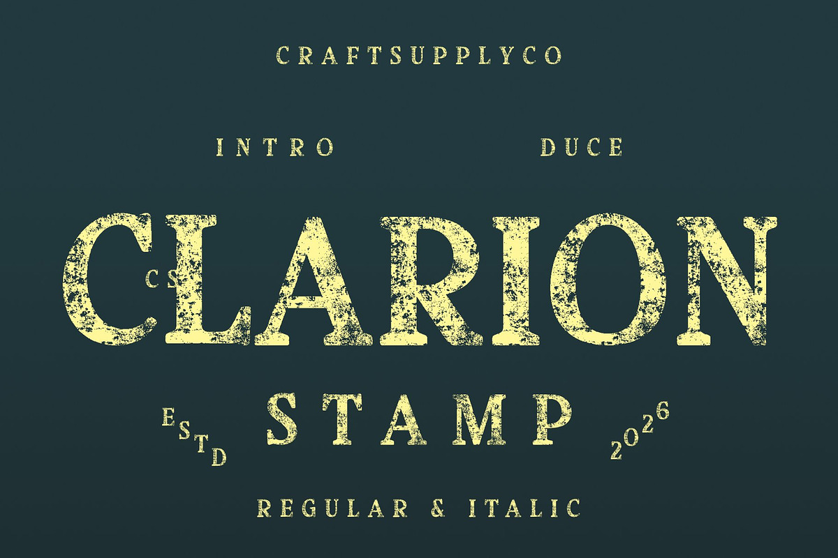 CS Clarion Stamp, a Serif Font by Craft Supply Co. (Photo 1 of 8)