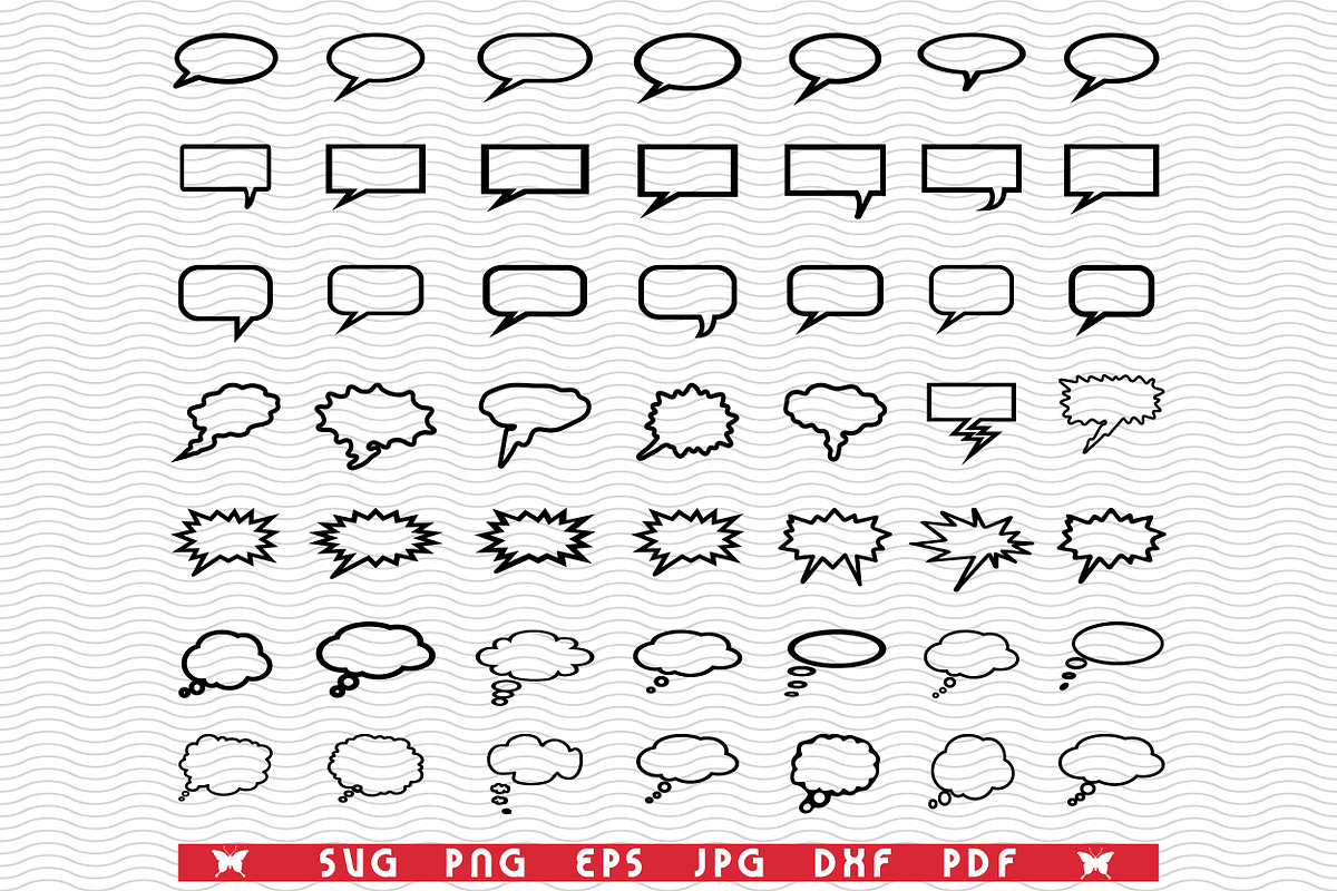 SVG Speech Bubble, Black silhouette, a Pattern Graphic by DesignStudioRM (Photo 3 of 3)