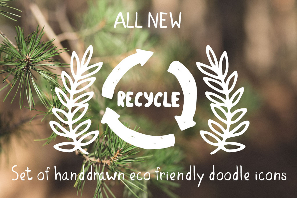 Set of eco friendly doodles