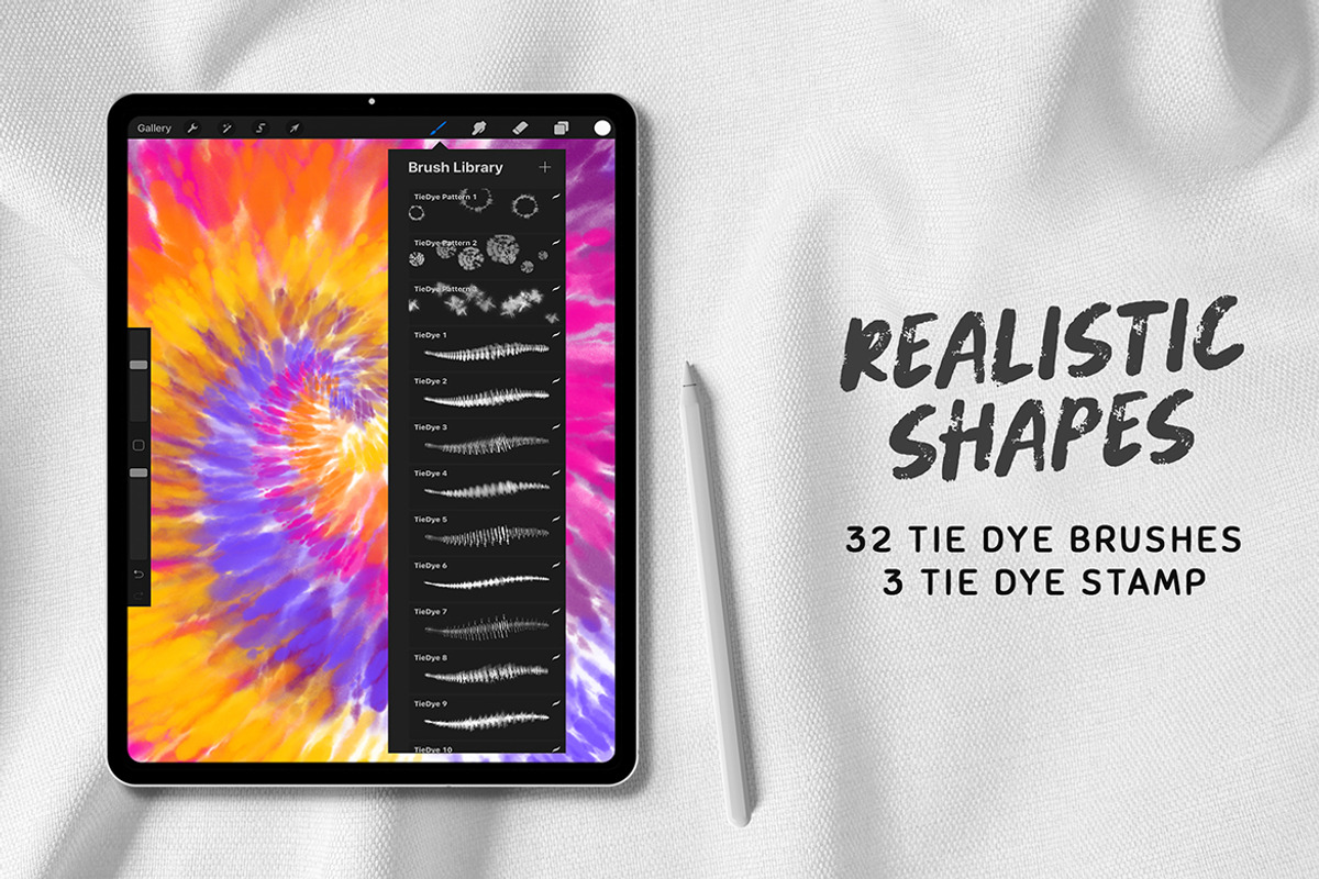 Procreate Realistic Tie Dye Brushes, a Brush Add-On by Nurmiftah (Photo 2 of 12)