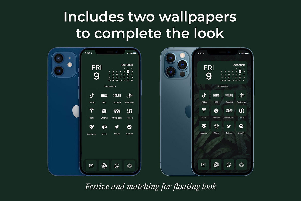 300 Dark Green Minimal iOS Icon Pack, an Icon by A Good Design Studio (Photo 3 of 5)