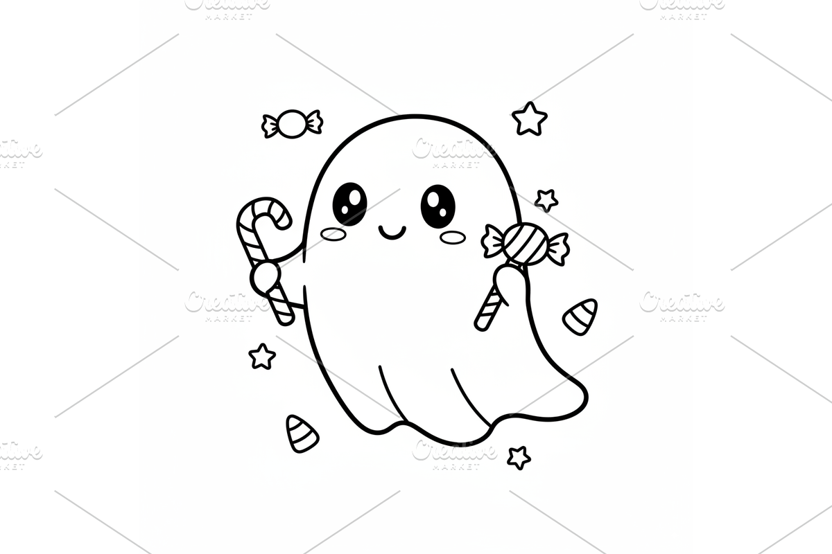 Prompt Cute Halloween Coloring Book, a Seasonal Illustration by Creative design (Photo 7 of 7)