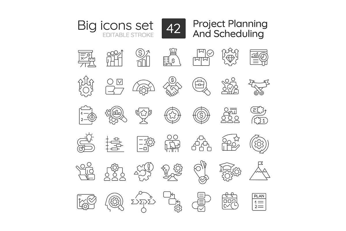 Project planning and scheduling line, an Icon by IMG Visuals