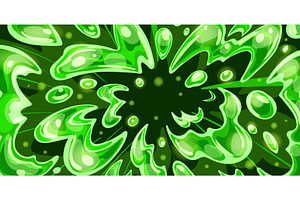 Green liquid explosion. Slime water, an Illustration by Stock-Smart-Start