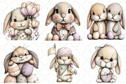 Whimsical Easter Bunny Clipart, an Illustration by Black Bird Studio (Thumbnail 3 of 5)