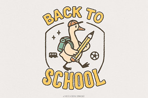 Back To School PNG, Cute Duck With, an Illustration by SharpMarketplace