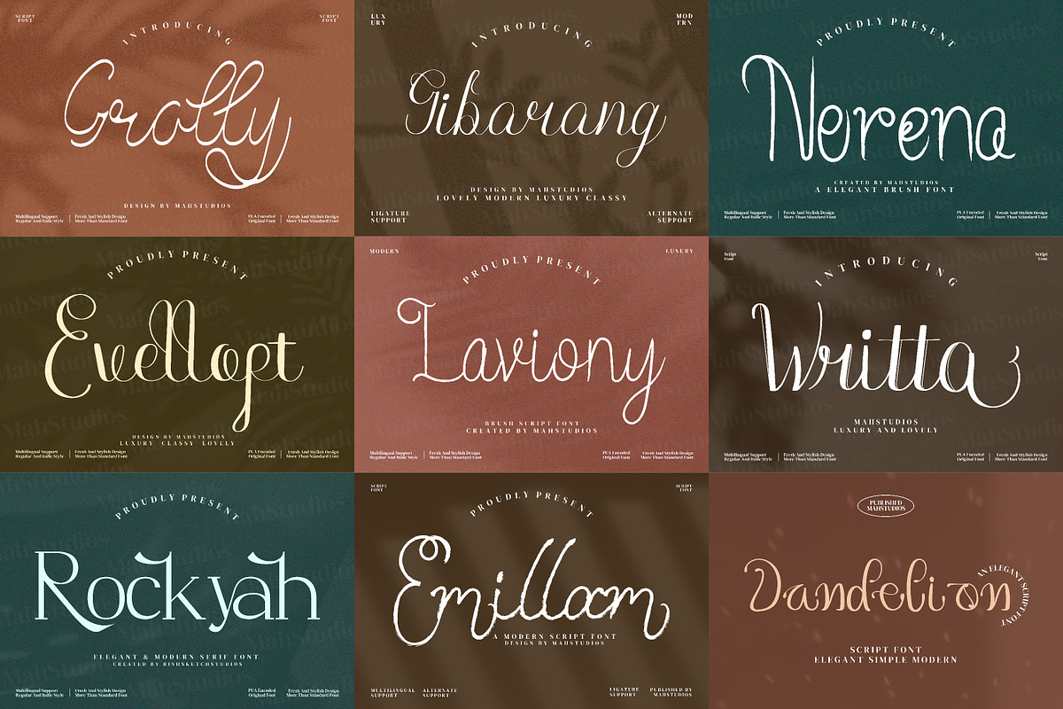 Display & Script Font Bundle, a Font by mahstudios