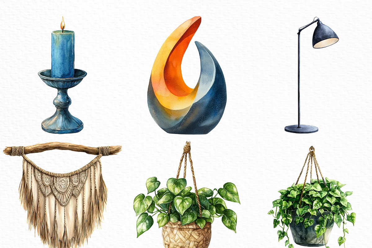 Home Decor Clipart Bundle, an Illustration by Craft Nest (Photo 5 of 6)