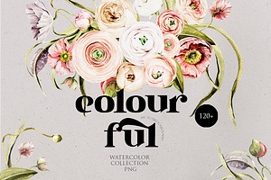 Sale Bright Bouquet Watecolor Flower