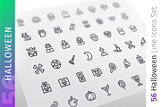 Halloween Line Icons Set, an Outline Icon by Voysla's Shop (Thumbnail 1 of 4)