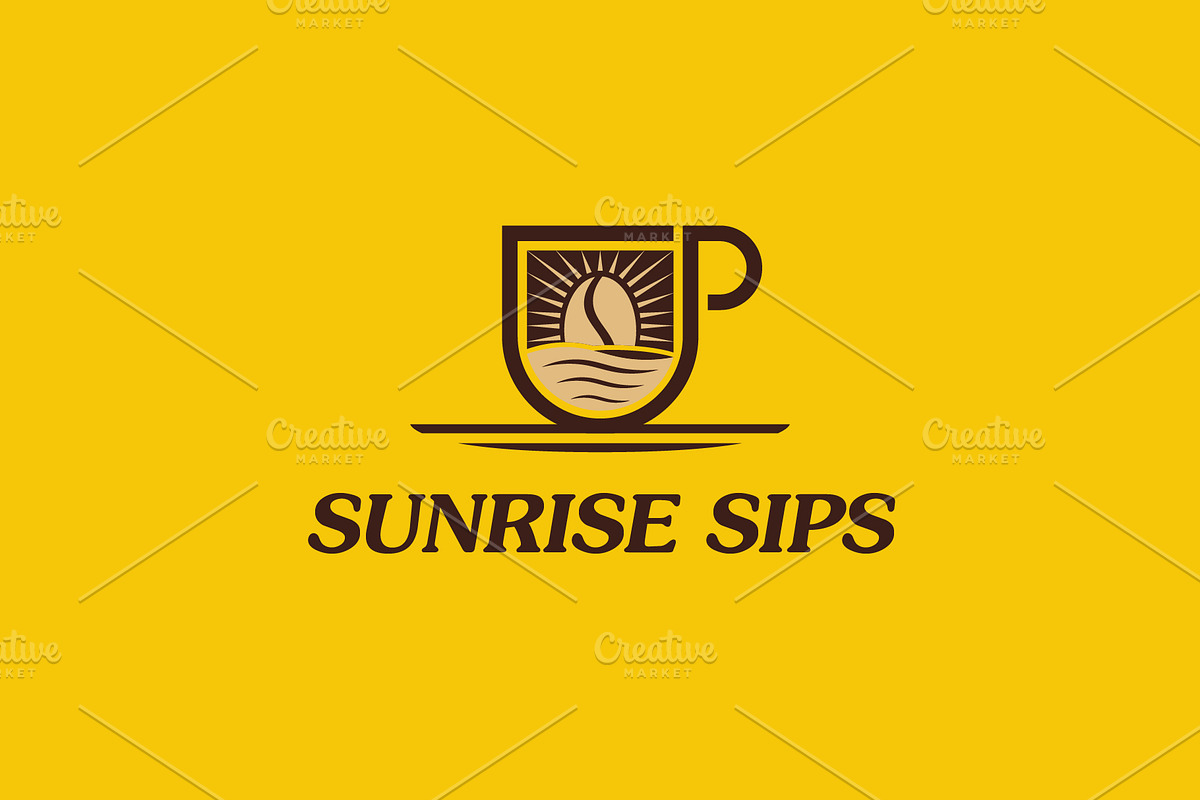 Sunrise Sips Logo, a Food Illustration by Kaushal Jangid (Photo 3 of 4)