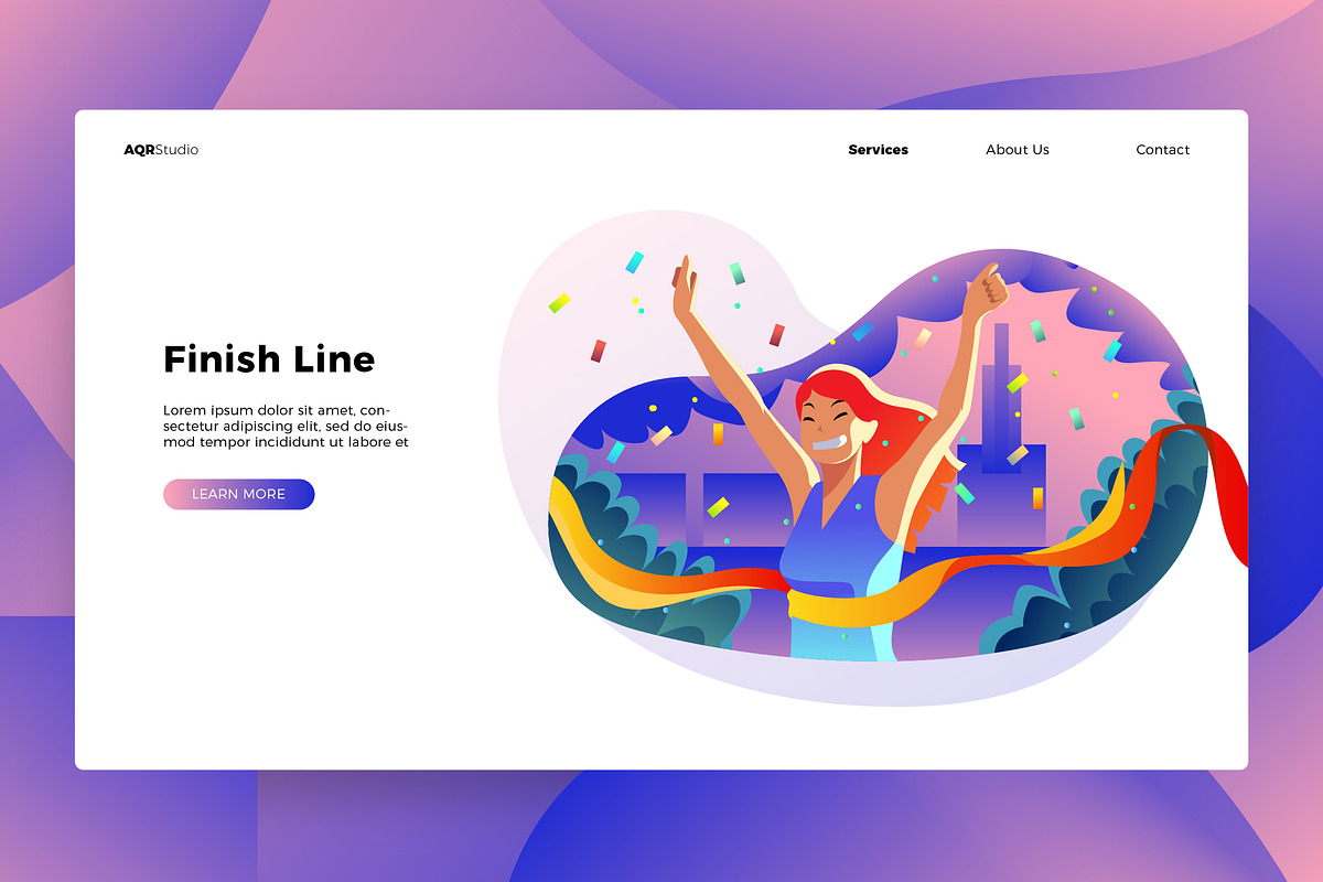 Finish Line - Banner & Landing Page, a Templates & Theme by AQR Studio