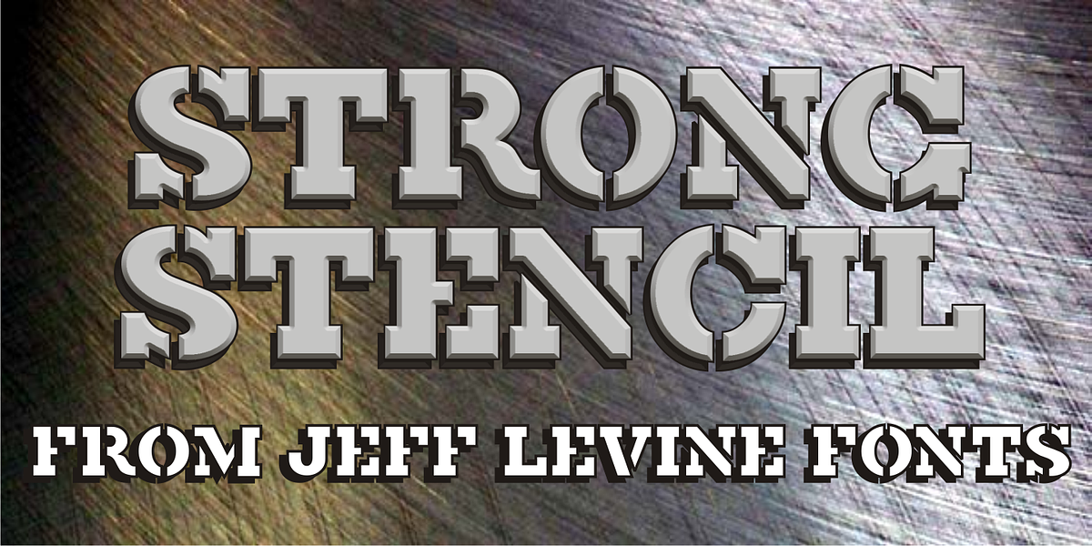 Strong Stencil JNL, a Serif Font by Jeff Levine Fonts