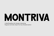 Montriva is a bold modern typeface, a Sans Serif Font by Muksal Creative (Thumbnail 1 of 10)