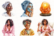 Black Girl Spa Day Clipart, an Illustration by OK Design (Thumbnail 5 of 5)