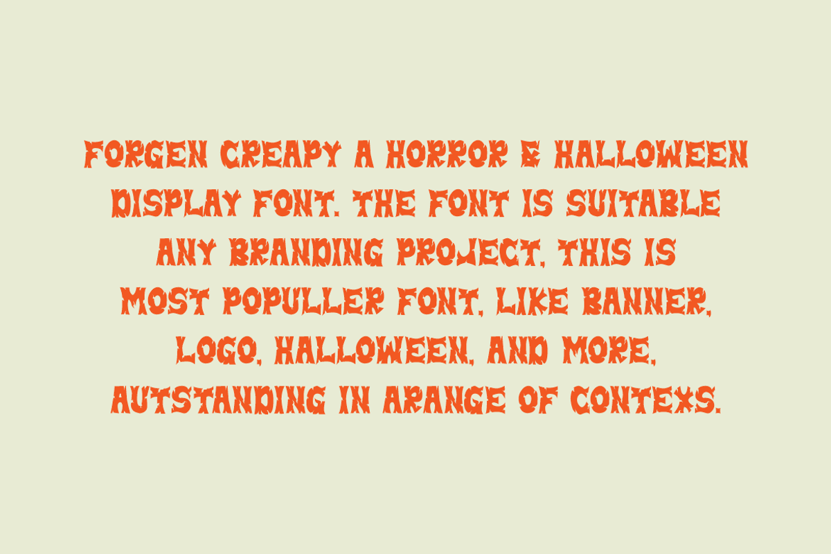 Forgen Creapy - Halloween Font, a Blackletter Font by Iqsiart Studio (Photo 3 of 7)