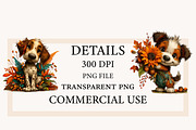 Whimsical Autumn Fall Dog Clipart, a Seasonal Illustration by Designworld (Thumbnail 4 of 9)