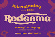 Redsema | Groovy Retro Font, a Font by twinstd (Thumbnail 1 of 12)