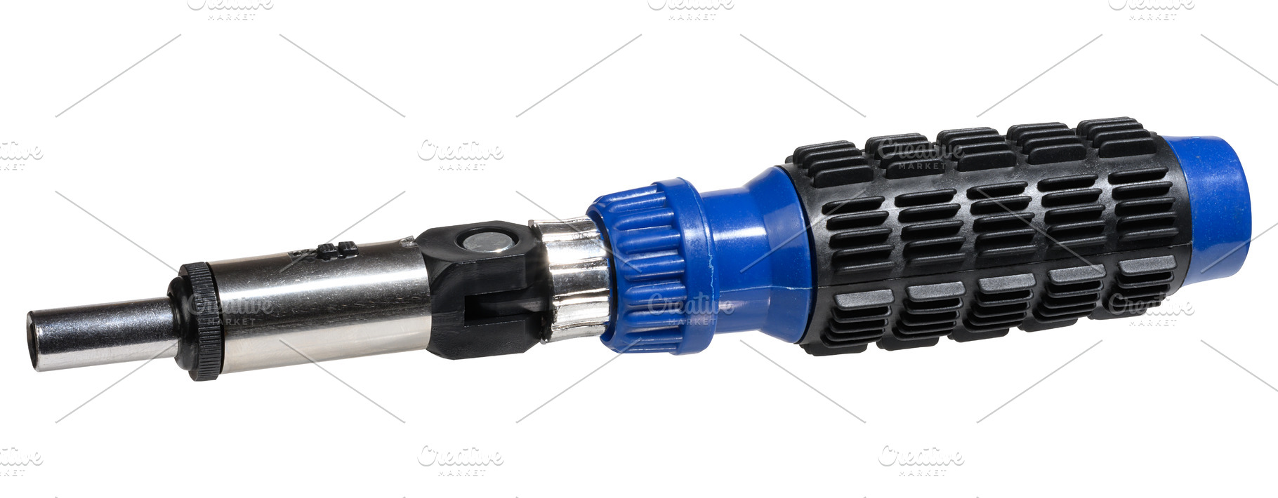 Universal ratchet screwdriver with blue rubberized handle and me, a Technology Photo by ndanko