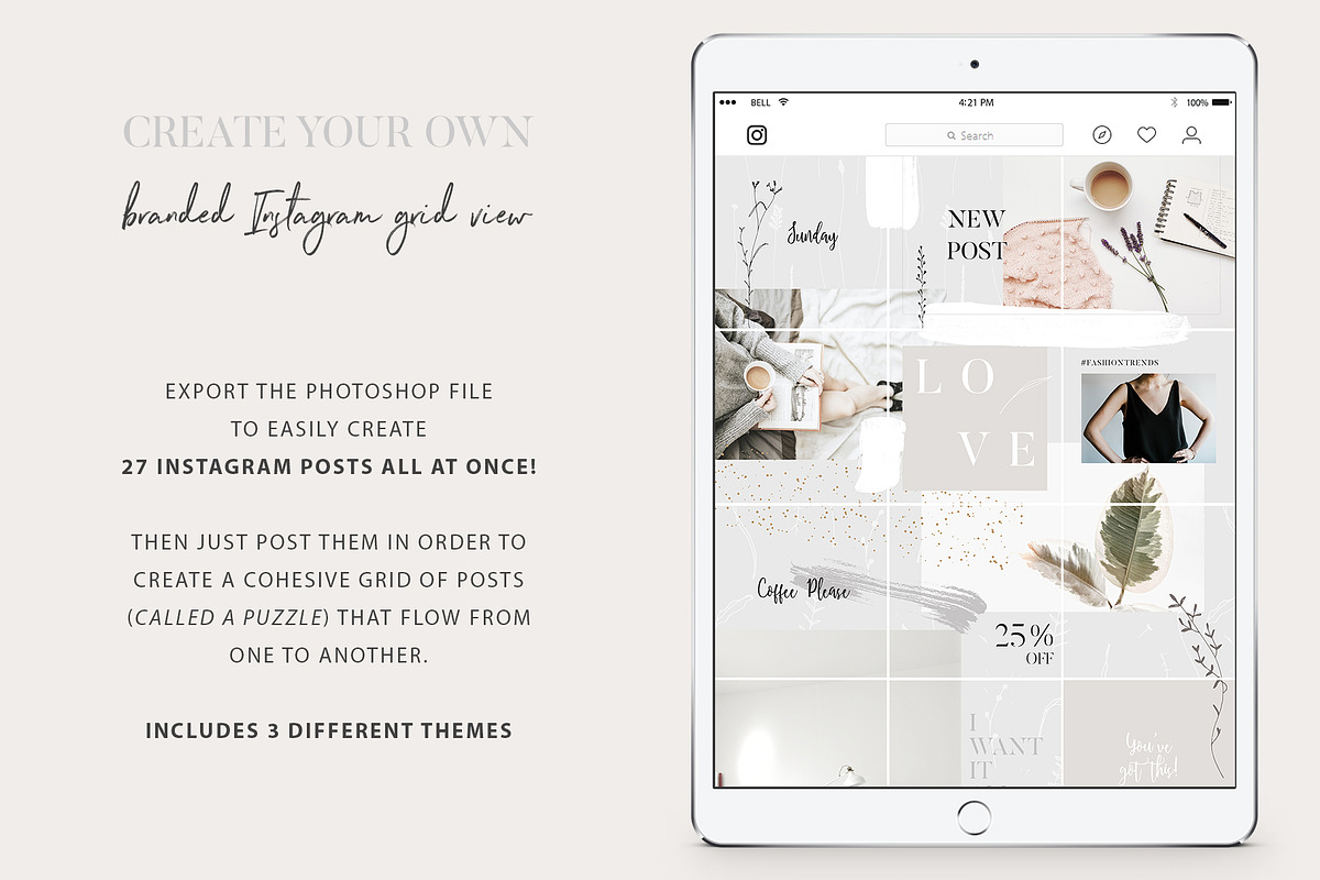 Instagram Puzzle Posts - 3 Themes, a Social Media Template by Youandigraphics (Photo 2 of 16)