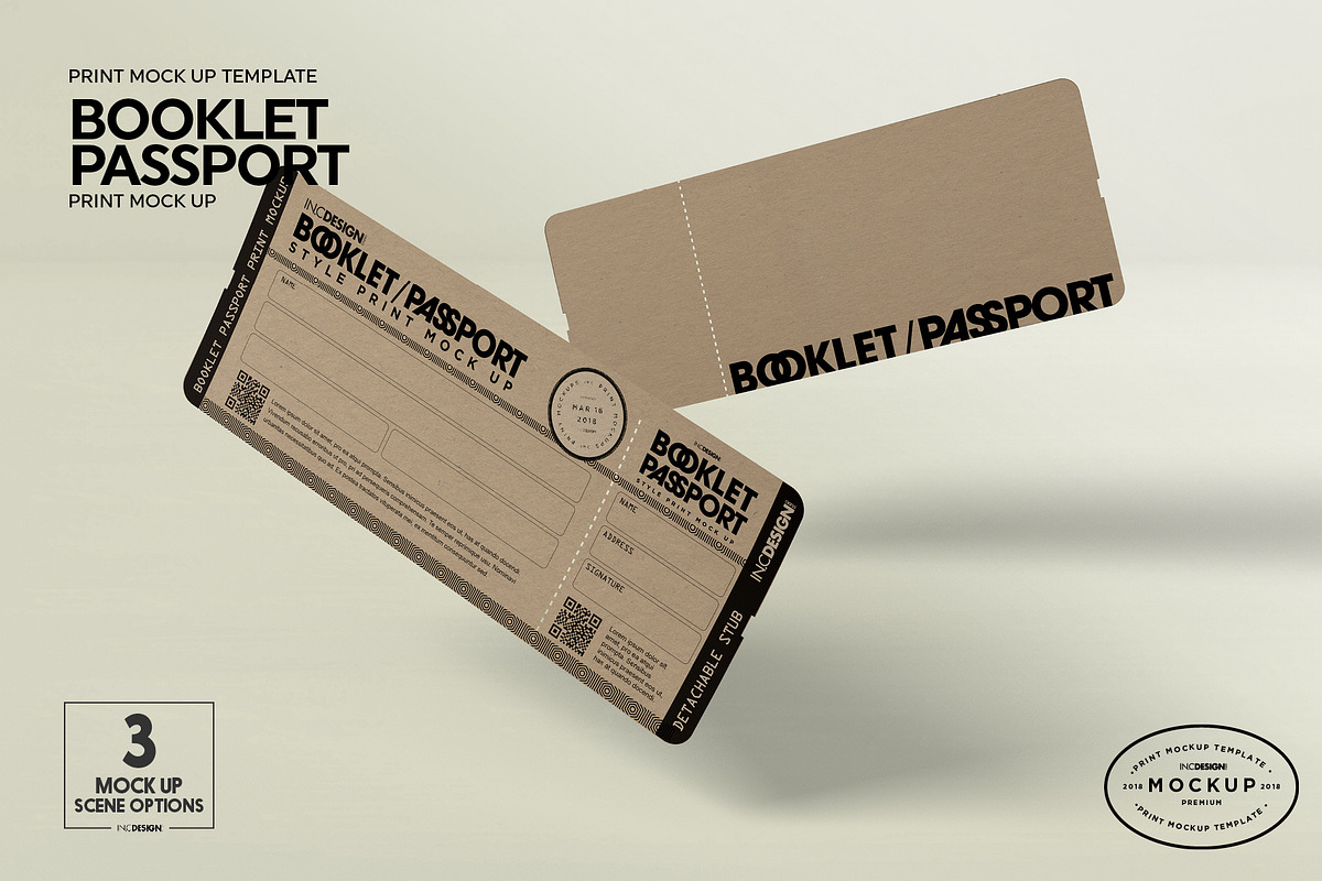Booklet Passport Print MockUp, a Print Template by INCDesign