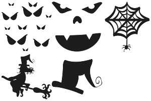 Halloween Elements Silhouette Set 1