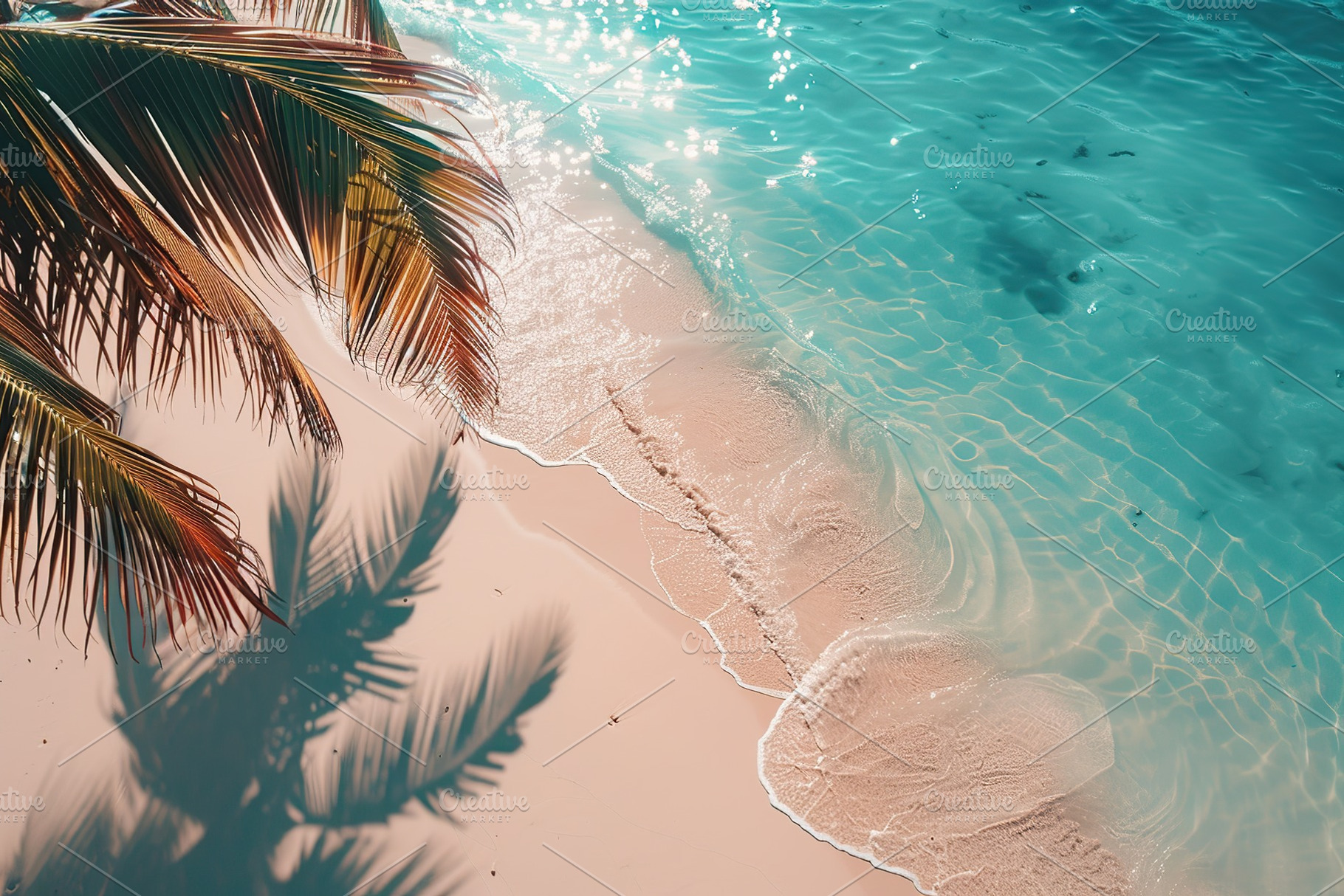 Tropical beach with coconut palm tree and ocean, a Nature Photo by AlyaAnd