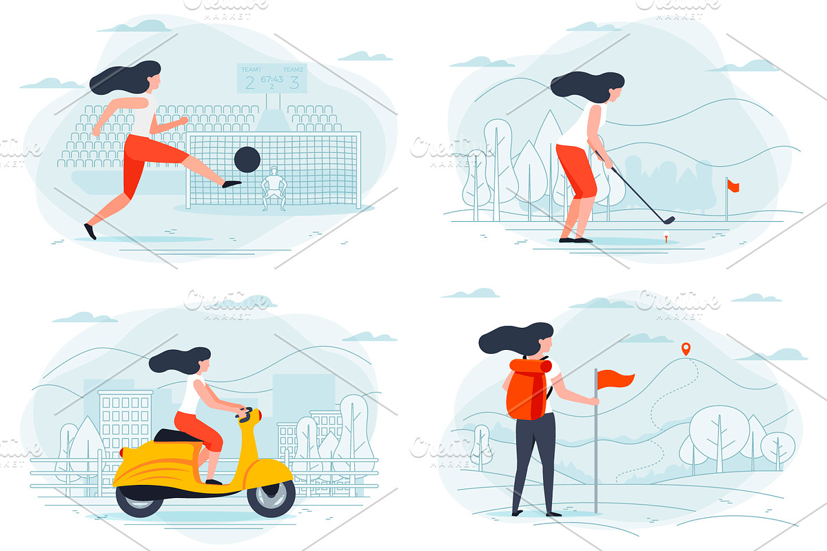 Summer Activities Illustrations Set, a Healthcare Illustration by Tashal (Photo 6 of 8)