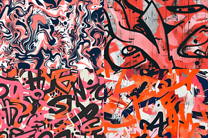 Coral Graffiti Seamless Patterns