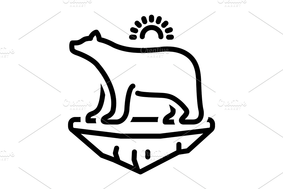 Polar polar bear black icon, an Outline Icon by Creative priyanka