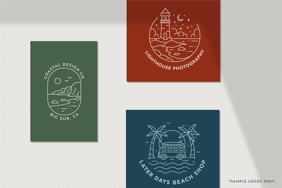 Coastal Line Art Logo Bundle, a Branding & Logo Template by Ellen Carty Design (Photo 9 of 11)